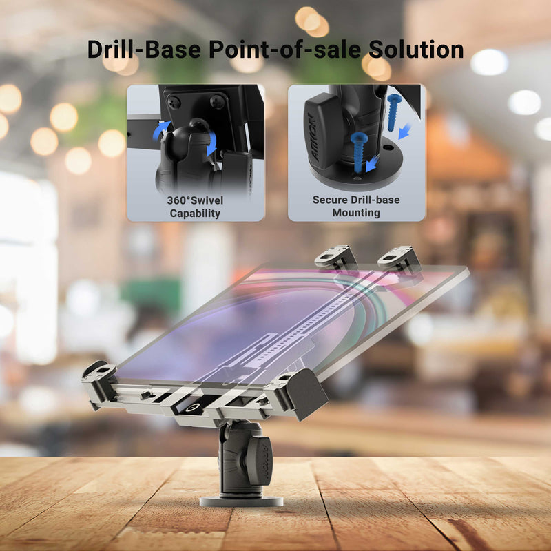 LockVise™ POS Drill-Base Locking Tablet Mount