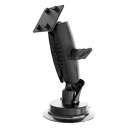 Black Arkon Mounts Adjustable Suction Cup Mount with 3.75″ Arm, featuring a shaft arm with a four-point mounting plate.