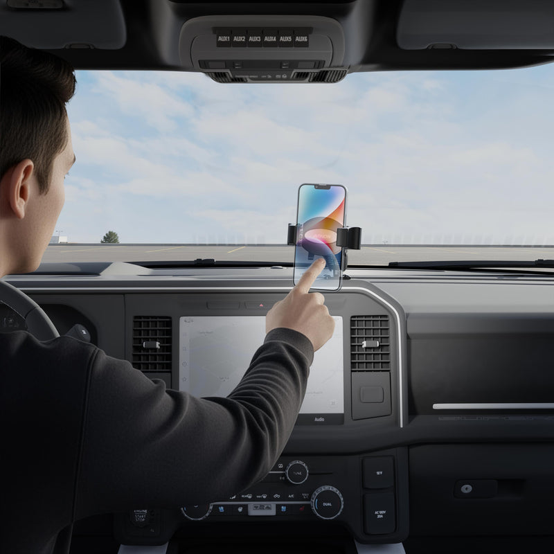 RoadVise® Ultra Pro Phone Holder with 3.75" Shaft and AMPS Drill-Base Mount