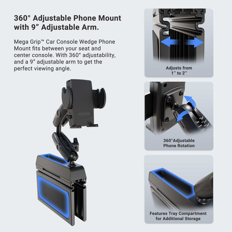 Mega Grip™ Phone Holder with Seat Wedge Mount
