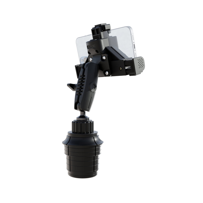 LockVise™ Locking Phone Holder with Robust™ Car or Truck Cup Holder Mount