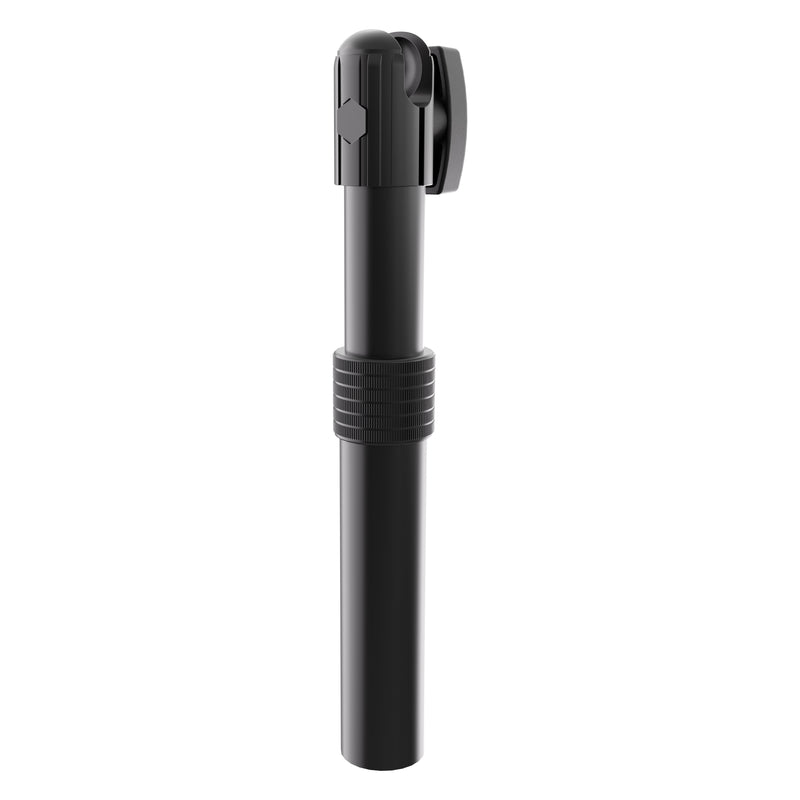Black adjustable Short Adjustable Pole (6.52″–8.62″) with a swivel mounting head at the top, used as a replacement pole for various mounting systems.