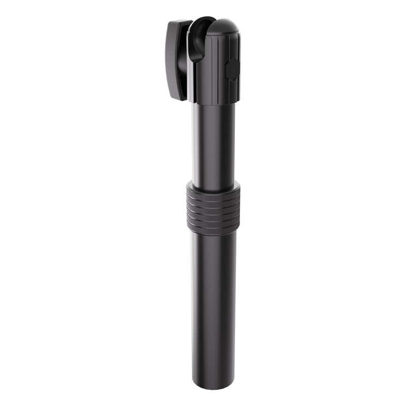 Black Short Adjustable Pole (6.52″–8.62″) telescopic replacement pole featuring an adjustable ball joint head and a textured locking collar for mounting systems.