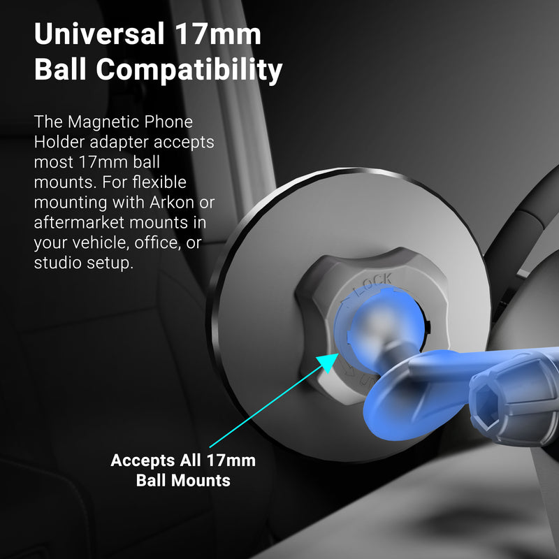Magnetic Phone Holder with 17mm Tightening Ring - MagSafe Compatible