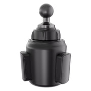 Black Arkon Mounts 25mm Ball Expandable Vehicle Cup Holder Mount Base with an adjustable expansion mechanism and a 25mm ball mount on top.