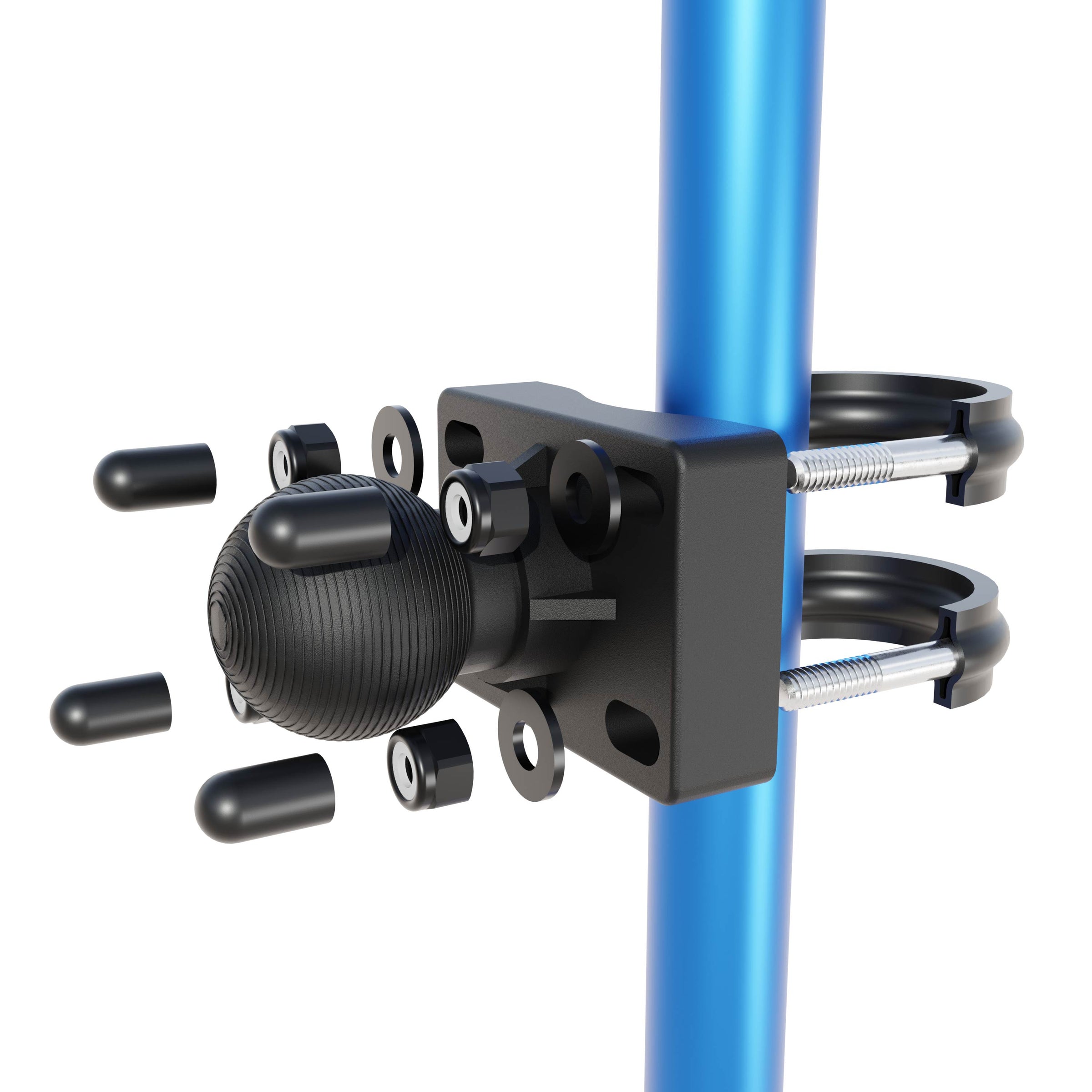 U-Bolt Round Bar Mount with 38mm Metal Ball – Multiple Bar Sizes ...