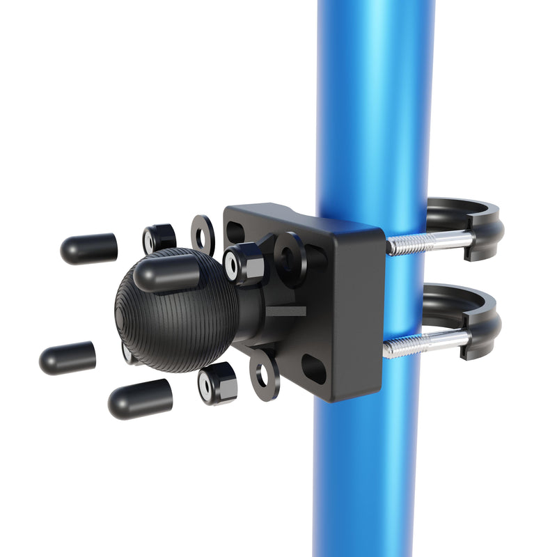 U-Bolt Handlebar Pedestal Mount with 38mm Metal Ball – Multiple Bar Sizes