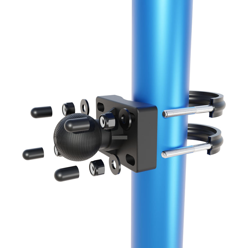 U-Bolt Handlebar Pedestal Mount with 38mm Metal Ball – Multiple Bar Sizes