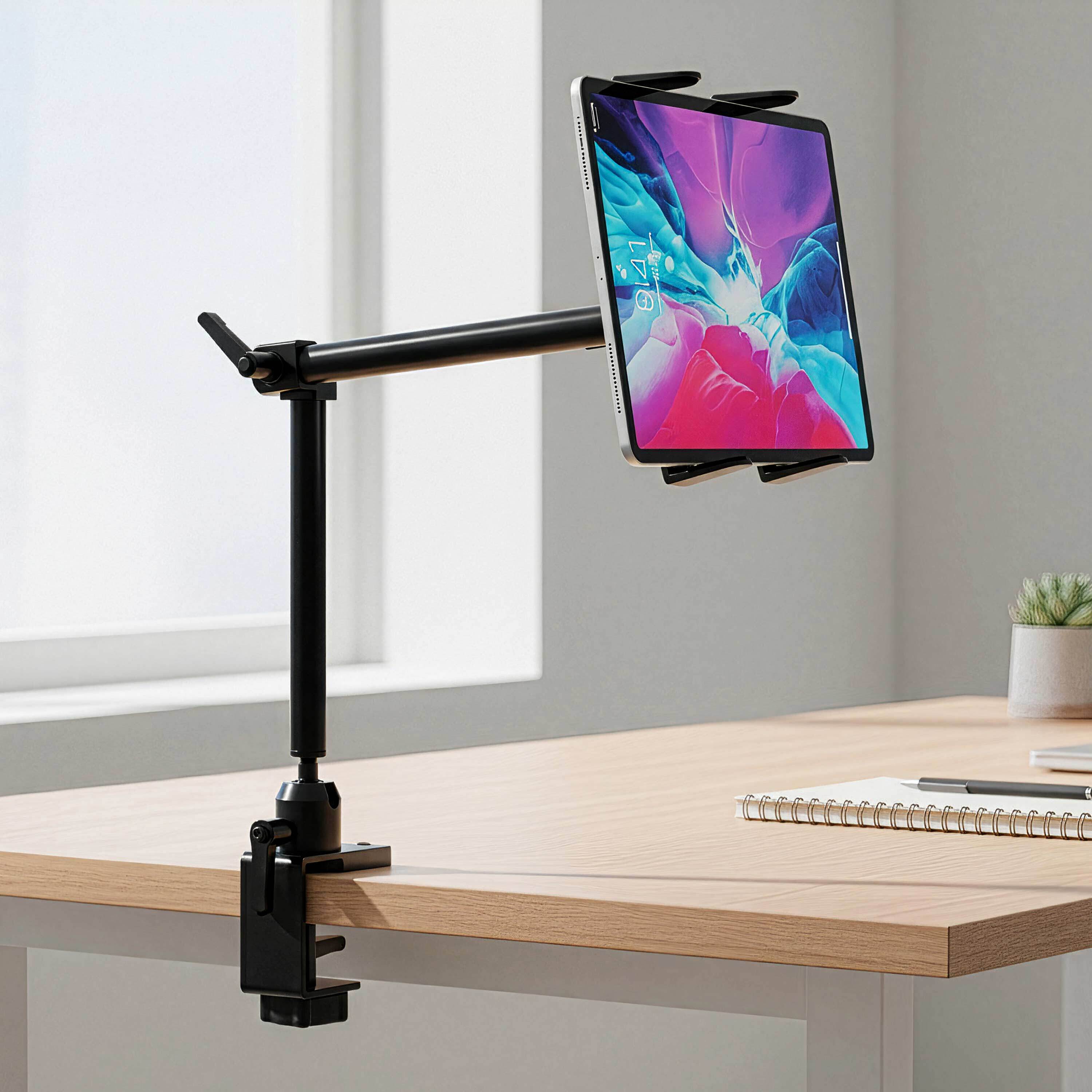 Slim-Grip® Tablet Holder with Heavy-Duty Desk or Wheelchair Clamp