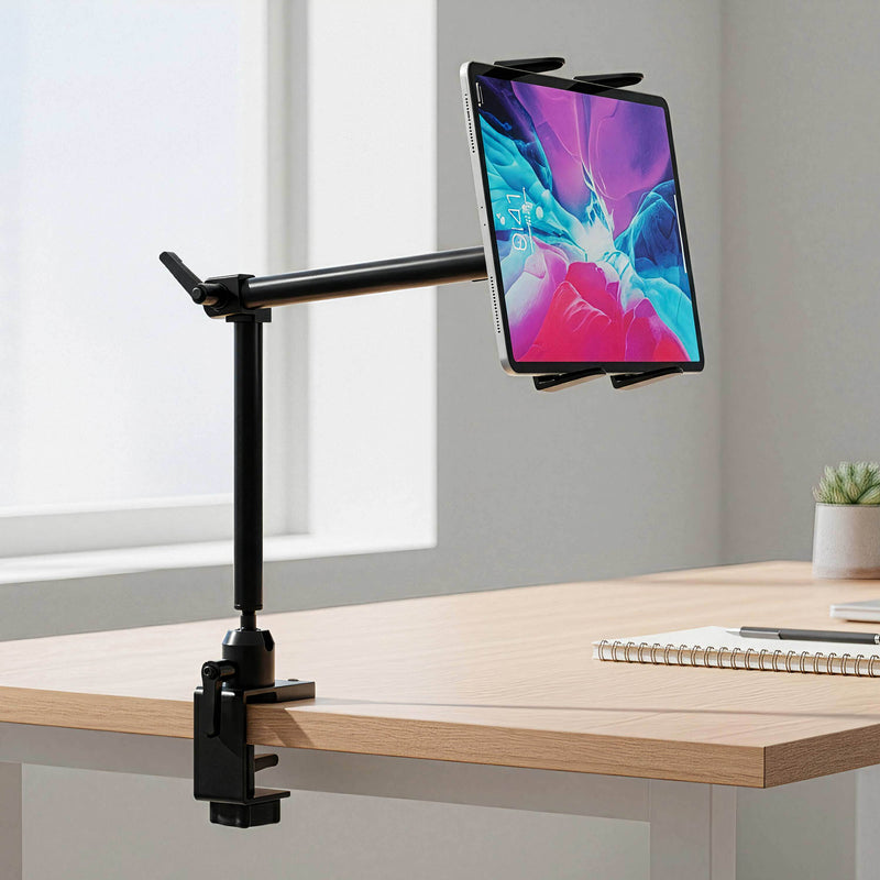 Slim-Grip® Tablet Holder with Heavy-Duty Desk or Wheelchair Clamp Mount and 22" Arm