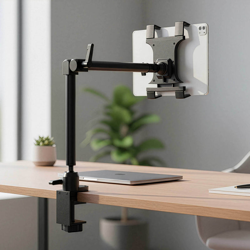 Slim-Grip® Tablet Holder with Heavy-Duty Desk or Wheelchair Clamp Mount and 22" Arm