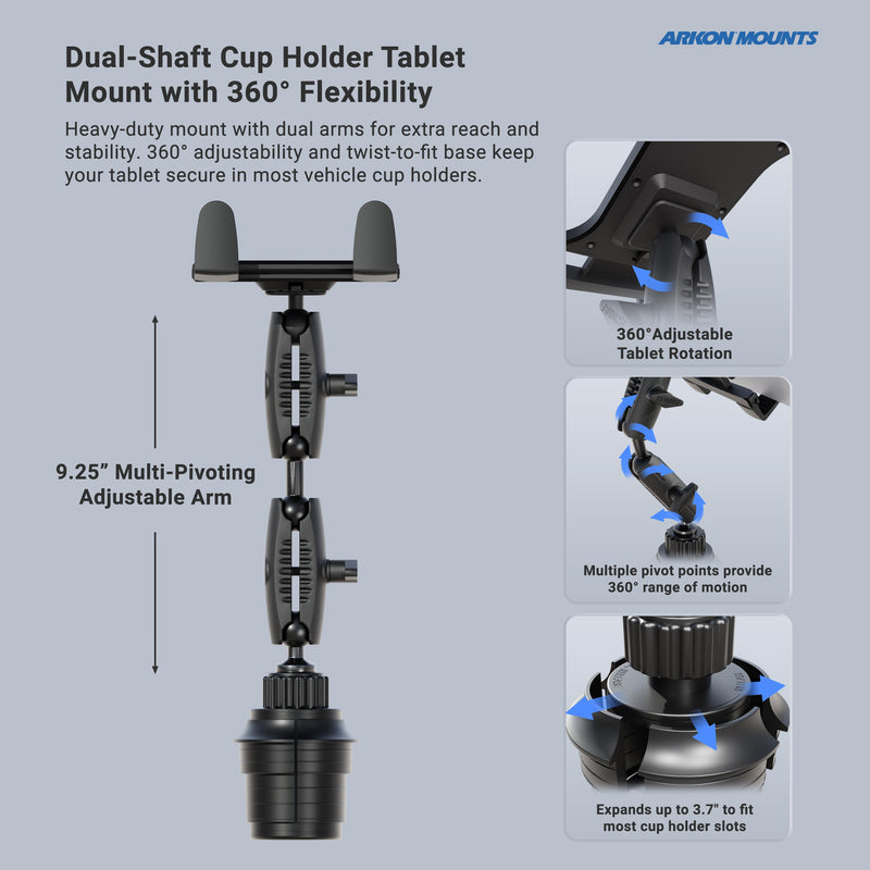 Slim-Grip® Tablet Holder with Double Robust™ Car Cup Mount