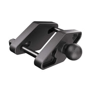 Black metal clamp on a white background