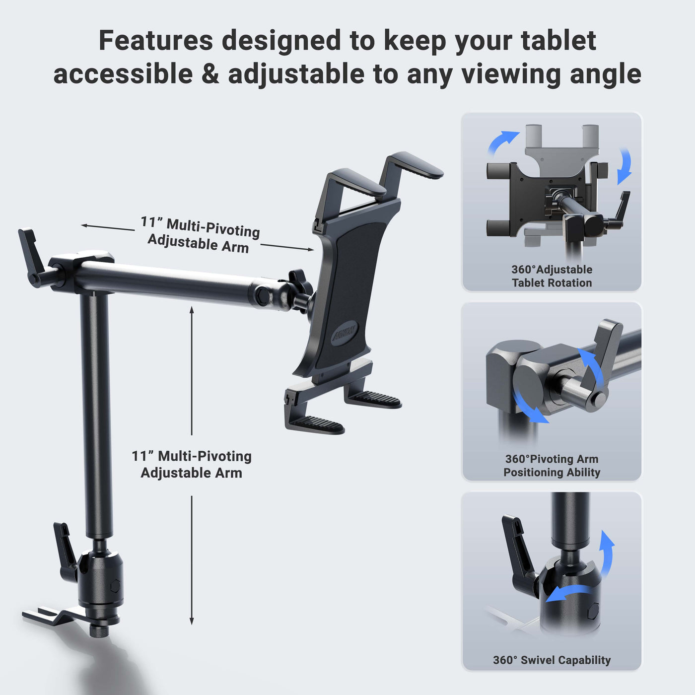 Arkon HD001 Heavy-Duty Seat Rail or Floor Car Mounting Pedestal with 22