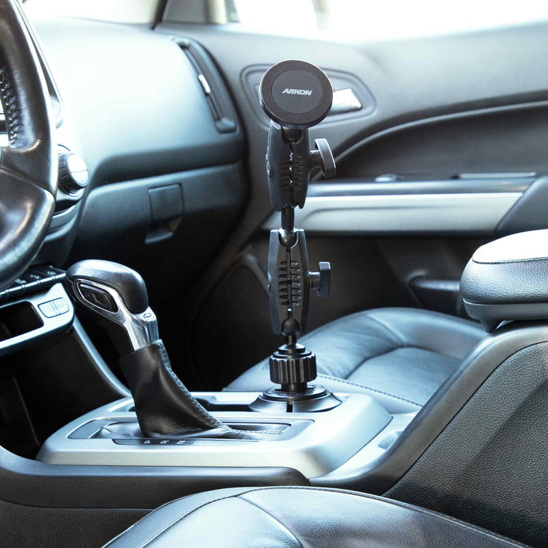 Magnetic Phone Holder with Cup Holder Mount and Dual 25mm Shaft Arm – MagSafe Compatible