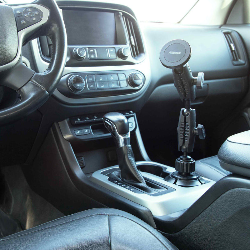 Magnetic Phone Holder with Cup Holder Mount and Dual 25mm Shaft Arm – MagSafe Compatible
