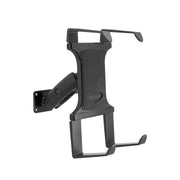 A durable ARKON wall mount with an articulated arm and four corner grips, designed to securely hold tablets—similar in strength to the Portable Mobile Printer Car Truck Drill Base Mount for Zebra, Epson, and Brother printers.