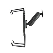 The Portable Mobile Printer Car Truck Drill Base Mount for Zebra, Epson, and Brother Printers is shown from the side with a clamp-style grip and central mounting arm—also functions as a compact, adjustable bike phone holder.