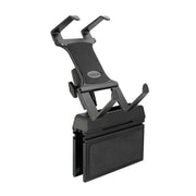 A black, adjustable seat wedge mount for Zebra, Epson, and Brother mobile printers, featuring a secure clamp that easily attaches to any car or truck seat for portable printing on the go.