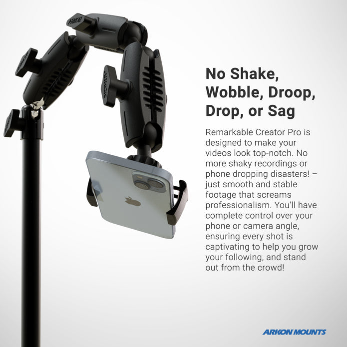 Remarkable Creator™ Pro Mount for Phone or Camera with Teal Extension Pole