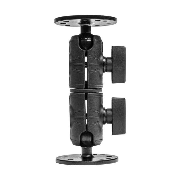 Double Socket Swivel Arm with Circular Mount Plates