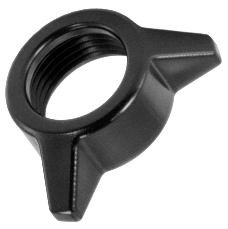 The RoadVise® Tightening Ring is a black plastic ring with two flat, wing-shaped projections for easy hand tightening. Features a central threaded hole—compatible with 17mm ball mounts and smartphone holders.