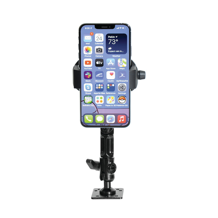 RoadVise® Ultra Aluminum Drill Base Mount Phone Holder with Adjustable Arm