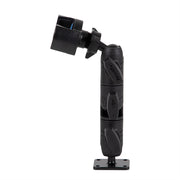 The RoadVise® Ratchet Phone Holder with Drill Base Mount is a black, adjustable arm with a square drill base and rotating joints, offering universal device compatibility as a phone mount.