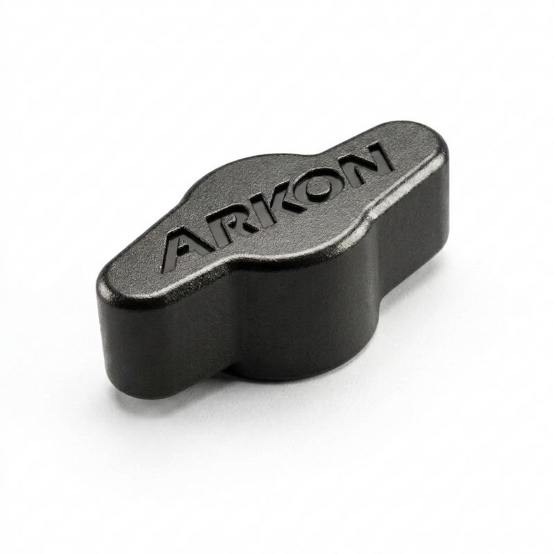 A black plastic cap with the brand name 'ARKON' embossed on top, shown on a clean white background.