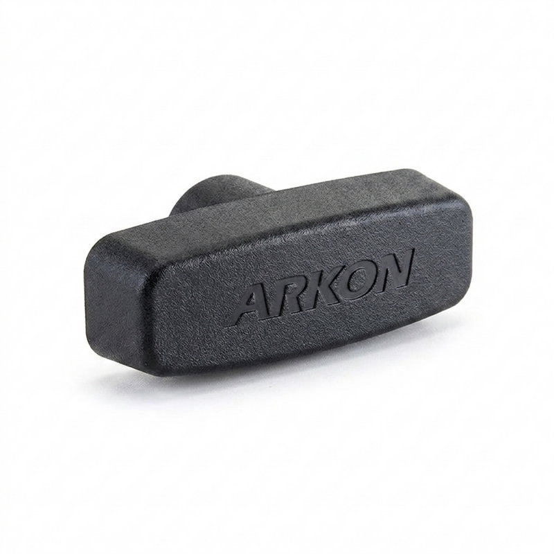 A black textured plastic knob with the brand name 'ARKON' embossed on the front, shown on a clean white background.