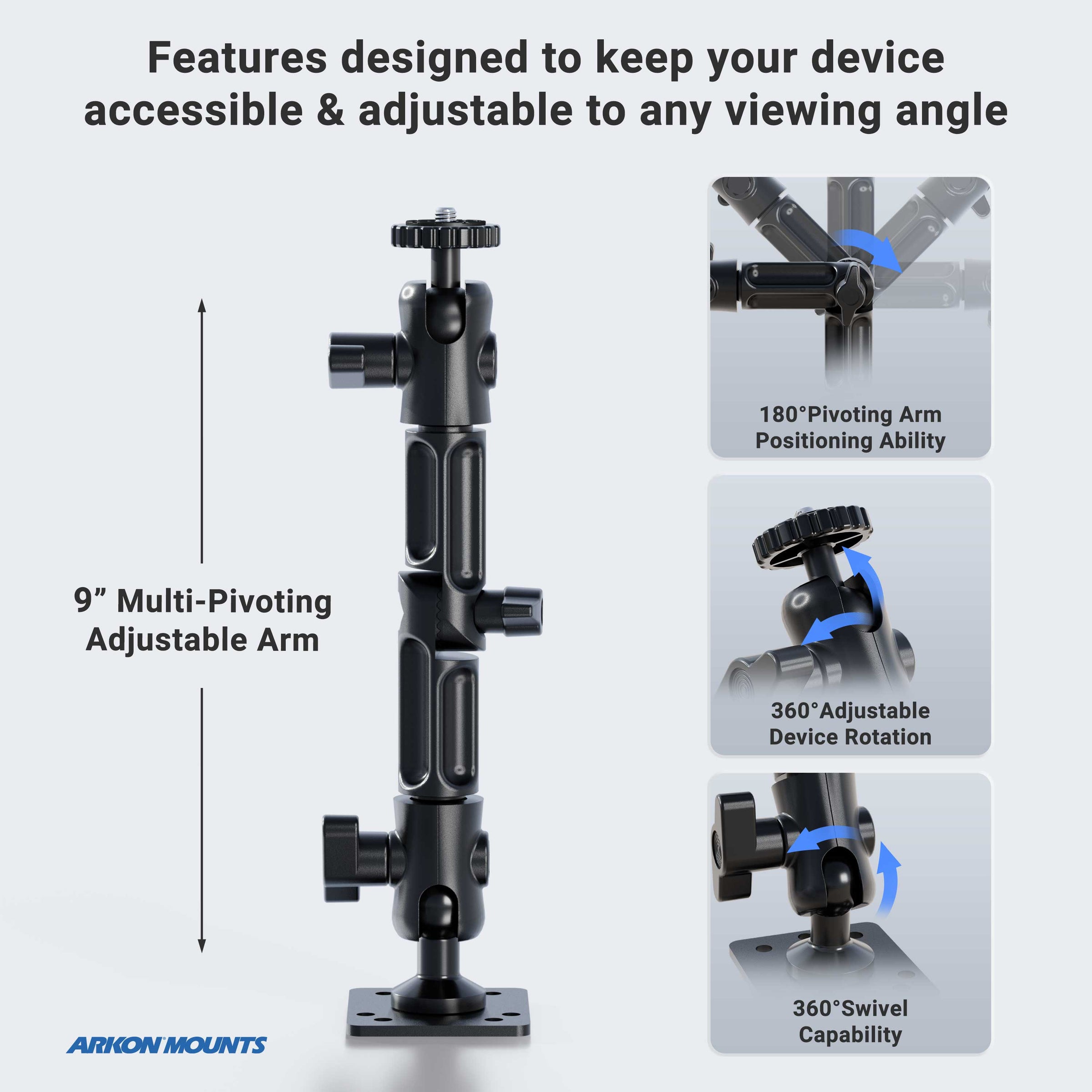 Camera Wall Mount with Multi-Angle Arm for Security Camcorders & Camer ...