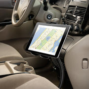 The Car or Truck Seat Rail or Floor Tablet Mount with 22 Gooseneck for iPad, Note, and more offers a flexible arm next to the seat for hands-free tablet use, perfect for displaying navigation maps while driving.