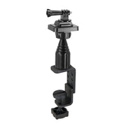 The Clamp Mount for GoPro HERO Action Cameras features a black metal base, adjustable arm, and GoPro clamp attachment—ideal for securely mounting your action camera to tables or desks, making it perfect for live streaming setups.