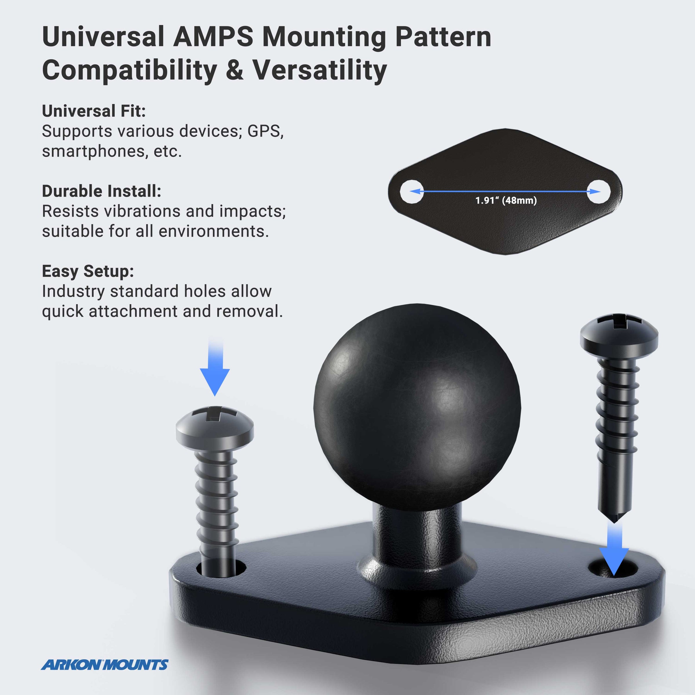 Circular Mounting Pattern with Diamond-Shaped Drill Base Mount — Arkon ...