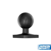 The Diamond-Shaped Metal 38mm (1.5 inch) Ball to 2-Hole AMPS Compatible Adapter is shown front-facing with a flat base on a white background. The Arkon Mounts logo is visible in the bottom right corner.