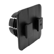 The Dual T-Tab to 22mm Ball Mount Adapter is a black plastic end cap with two rectangular protrusions and ridged inserts, designed to fit square tubes or pipes and serve as an Arkon mount adapter for universal smartphone holders.