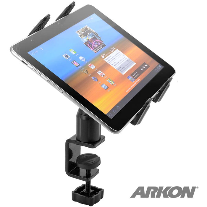 Heavy-Duty Desk or Cart Tablet Clamp Mount for iPad, Note, and more-Arkon Mounts