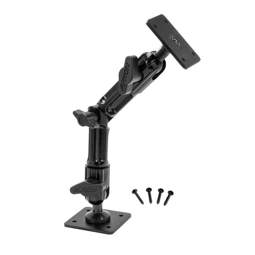 Heavy-Duty Drill-Base Mounting Pedestal with 8" Multi-Angle Arm - 4-Hole AMPS Compatible-Arkon Mounts