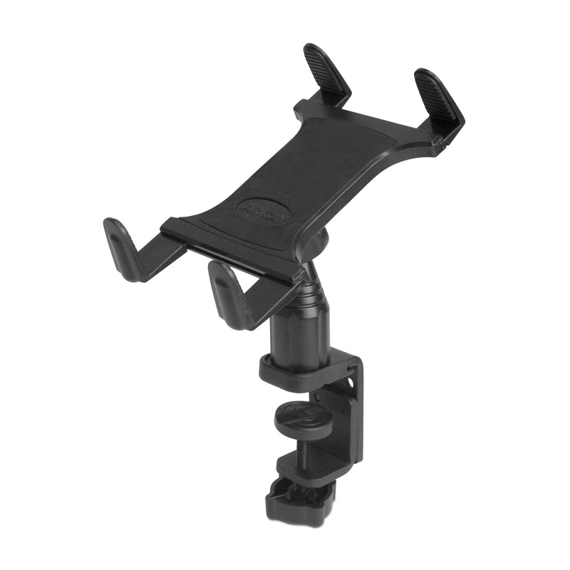 The Heavy-Duty Table or Desk Tablet Clamp Mount with 4 Arm securely grips your device with a strong holder and features a screw clamp base for easy attachment to tables or desks.