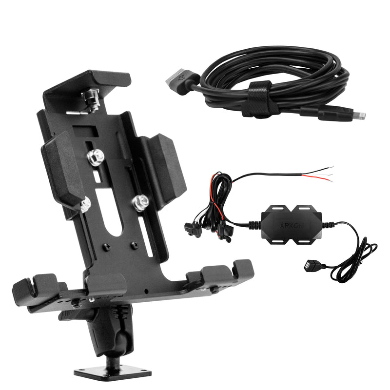 Locking Tablet Mount Security Bundle with Fixed-Install USB and Lightning Cable - Apple Compatible-Arkon Mounts