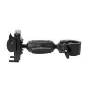 The Mega Grip Phone Holder with Clamp Mount features an adjustable arm and sturdy black clamp, shown side view on a white background—ideal as a heavy-duty mount or device holder.