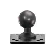 A black Metal 4-Hole AMPS to 26mm (1.02 inch) Ball Adapter with a round center ball joint and four screw holes, shown on a white background.