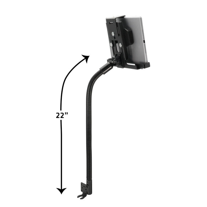 Locking Tablet Stand LockVise™ Metal Locking Seat Rail Tablet Mount with 22