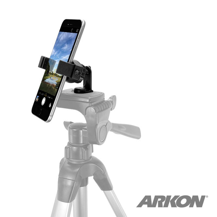 Mobile Grip 2 Tripod Adapter with Phone Holder for iPhone, Galaxy, and Note-Arkon Mounts