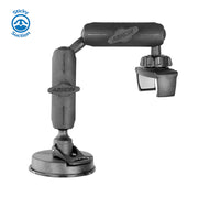 The Mobile Grip 5 Robust Phone Mount Holder for iPhone, Galaxy, and Note is a black adjustable mount with a suction cup base and clamp attachment, featuring the Arkon logo and Sticky Suction symbol—ideal for close-up video recording.