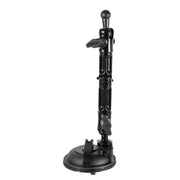 The Multi-Angle Suction Mount is a black, adjustable holder with locking levers and a round base, featuring a 17mm ball end—perfect for securely attaching devices to flat surfaces like dashboards.