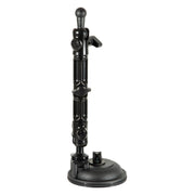 The Multi-Angle Suction Mount is a black mount with a 17mm ball end and pivoting arm, designed to securely hold devices or accessories on flat surfaces.