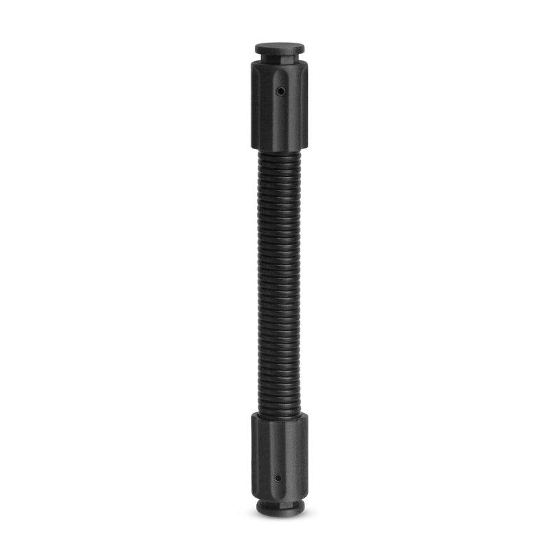 The OCTO™ Series 13.25” Flexible Extension Pole, black and cylindrical with textured middle and wider ends, designed for Octagon Button compatibility, is displayed vertically on a white background.