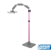 Adjustable pink PINK Post/Shaft Upgrade Replacement for Pro Stands with flexible gray arm, device holder, and square base. ARKON MOUNTS logo in bottom right—ideal accessory for Remarkable Creators Stand.