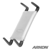 Replacement Long Support Legs for Slim Grip Ultra Smartphone and Midsize Tablet Holder, shown in white and black with four curved grips. The Arkon logo appears at the center and bottom right. Compatible with Arkon mounts.
